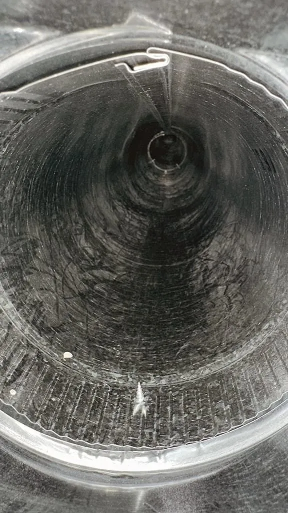 Air duct after dust and debris were removed