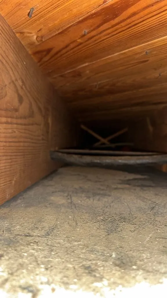 Residential air duct after cleaning