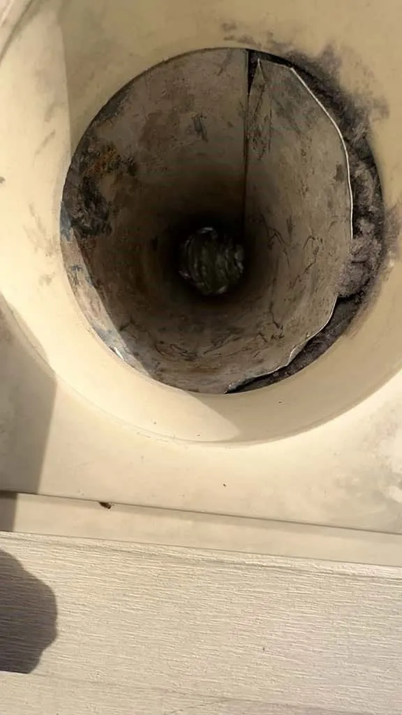 Dryer vent after professional cleaning
