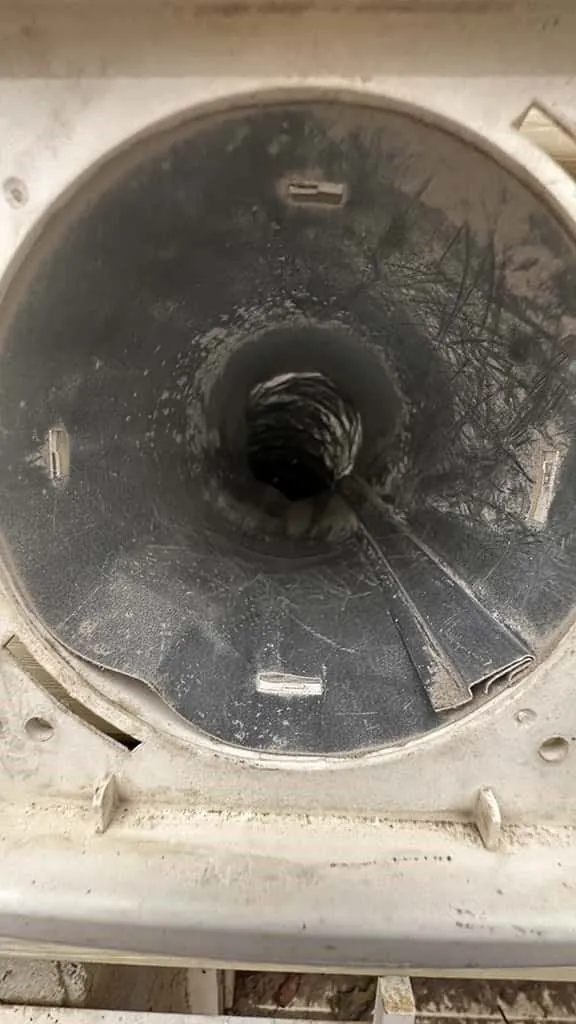 Dryer exhaust after cleaning