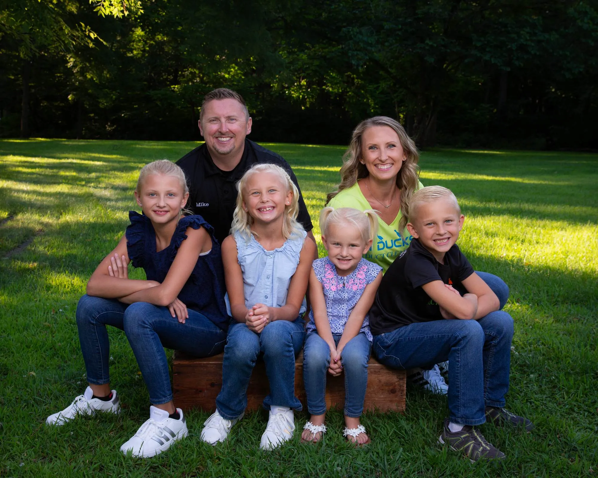 The 4 Ducks family — Mike, Megan, and their four children