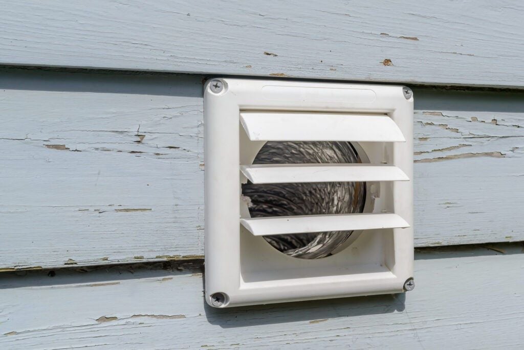 Locate the vent entrance when dryer vent cleaning from outside