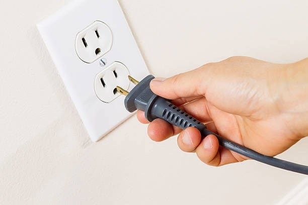 disconnecting the dryer from the power source before beginning the dryer vent cleaning
